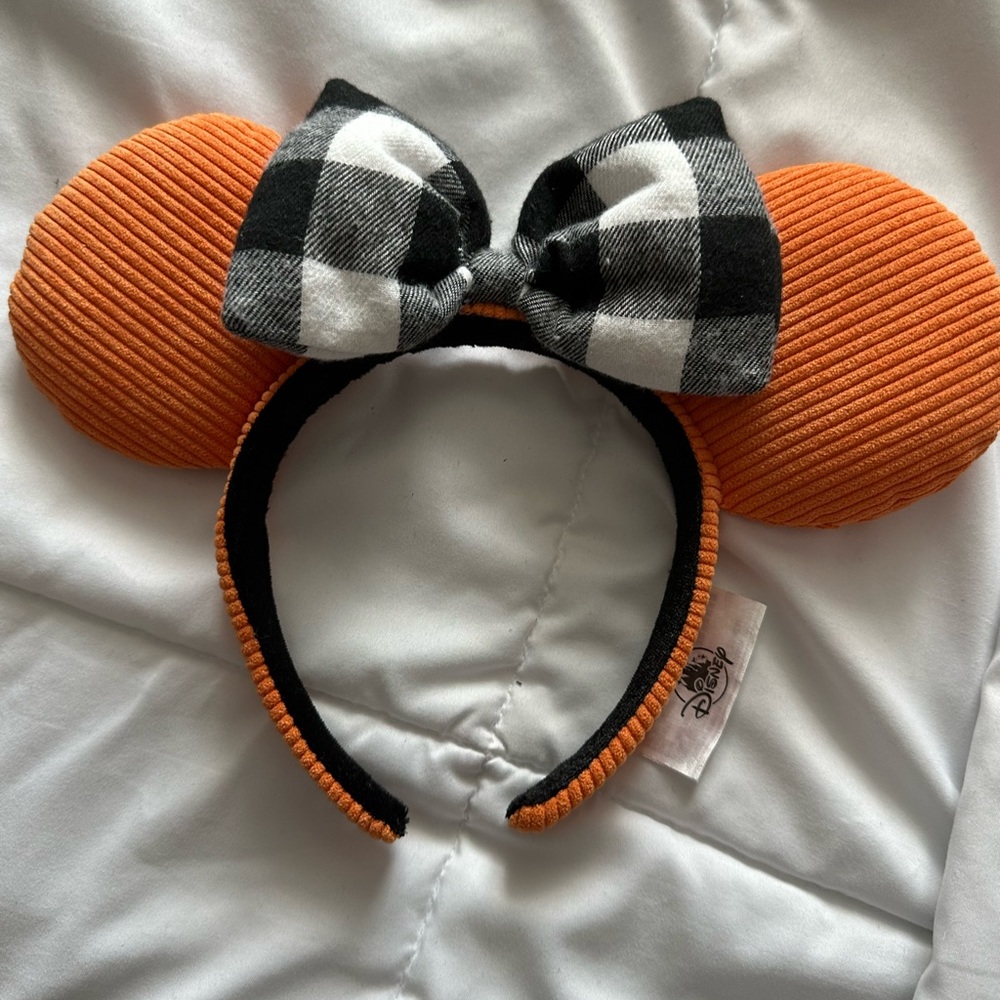 Disney orange plaid ears